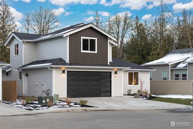 view of front property with a garage