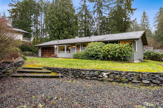 view of front of house with a front yard