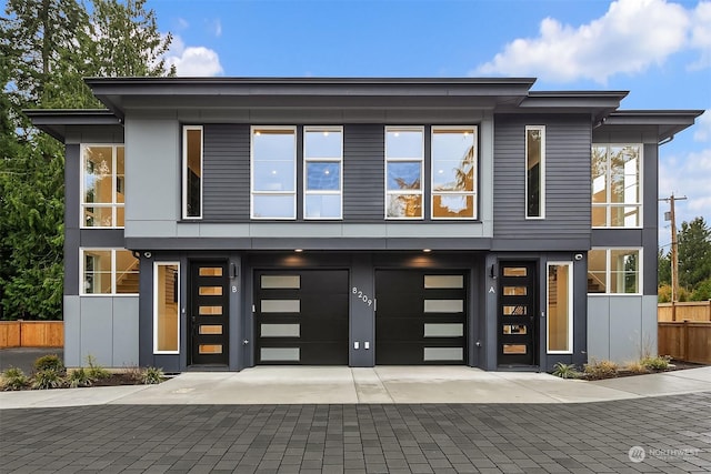 contemporary house with a garage