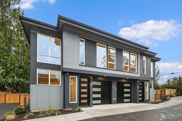 modern home with a garage