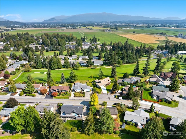 drone / aerial view with a mountain view