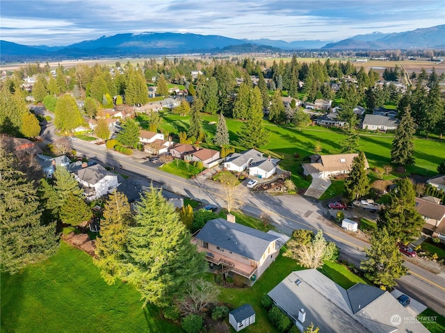 aerial view featuring a mountain view