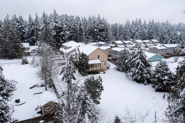 view of snowy aerial view