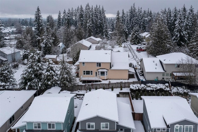 view of snowy aerial view