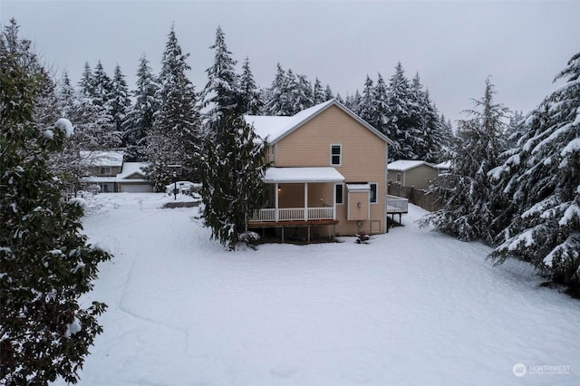 exterior space with covered porch