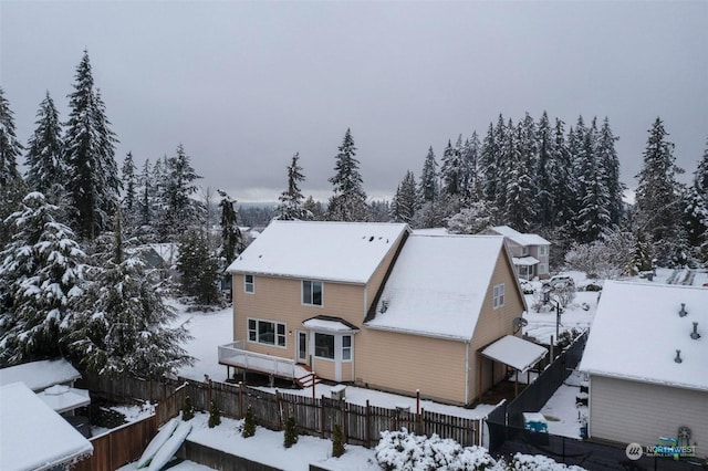 view of snowy aerial view