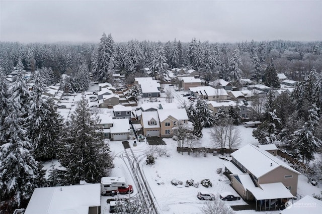 view of snowy aerial view