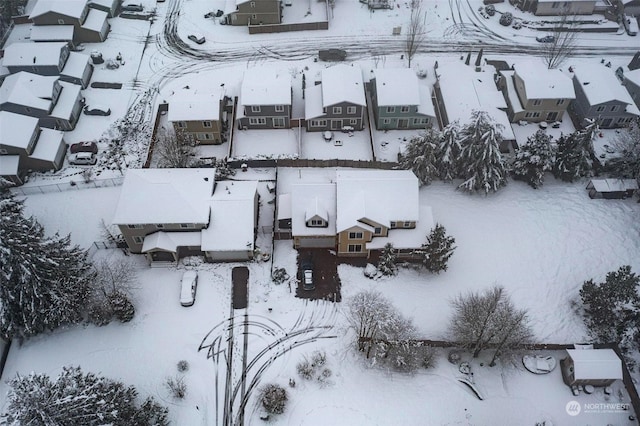 view of snowy aerial view