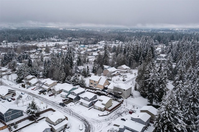 view of snowy aerial view