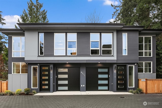 contemporary house with a garage