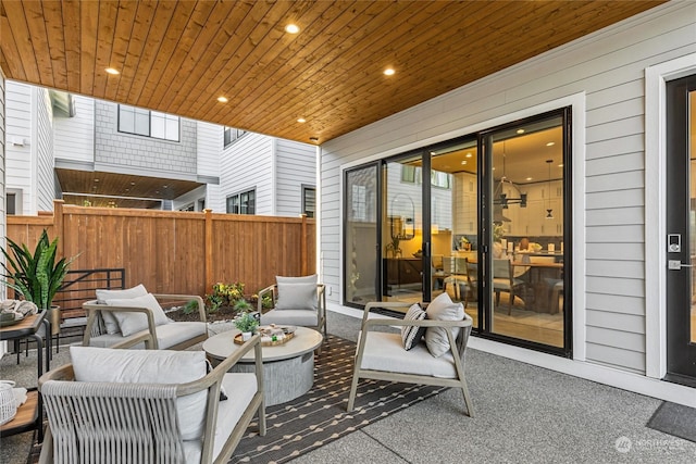 view of patio with an outdoor hangout area