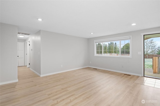 empty room featuring light wood-type flooring