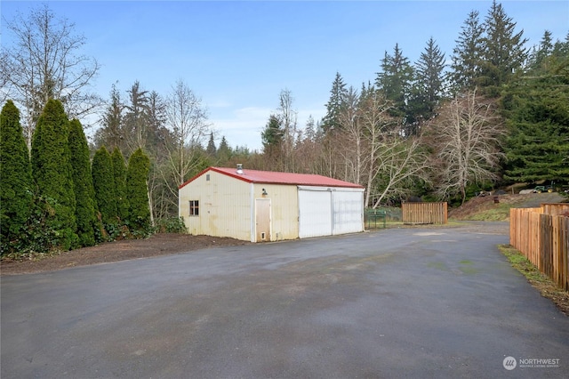 view of garage