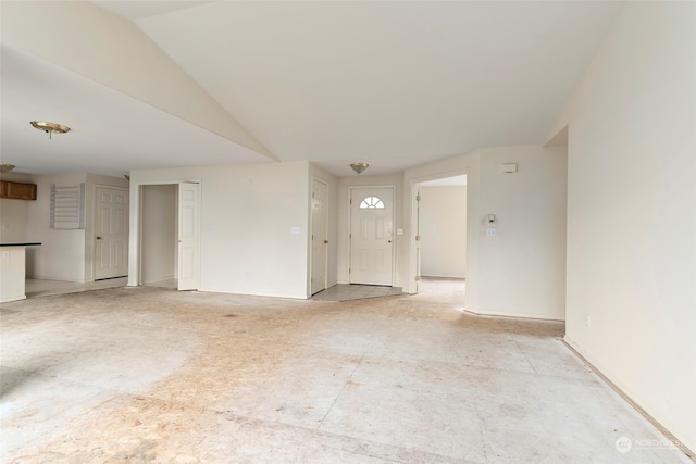 interior space featuring lofted ceiling