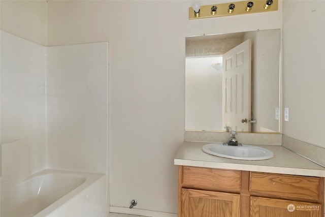 bathroom featuring vanity and tile patterned flooring