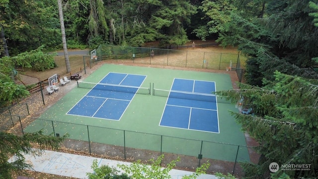 view of sport court featuring basketball court