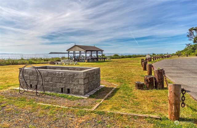 exterior space with a gazebo