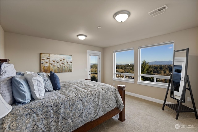 bedroom featuring carpet