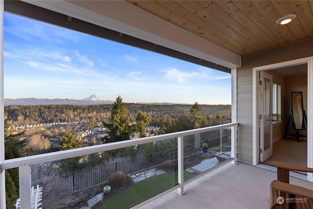 balcony with a mountain view