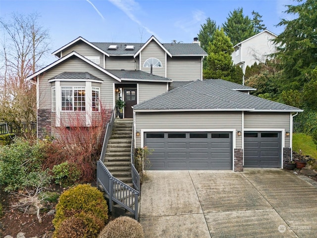 front of property featuring a garage