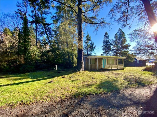 view of yard featuring a porch