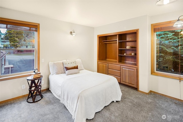 carpeted bedroom featuring a closet