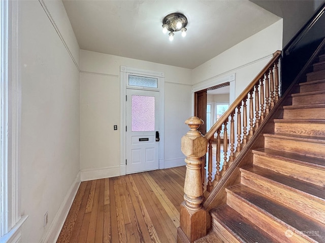 entrance foyer with hardwood / wood-style flooring