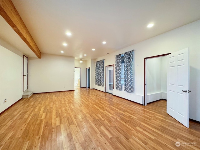 unfurnished room featuring light hardwood / wood-style flooring