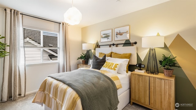 view of carpeted bedroom