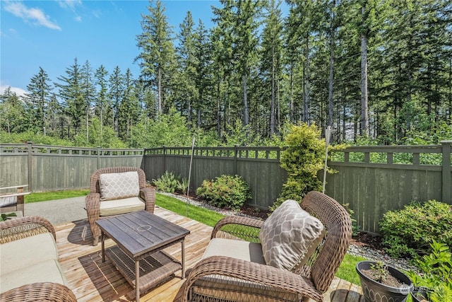 view of patio with a wooden deck