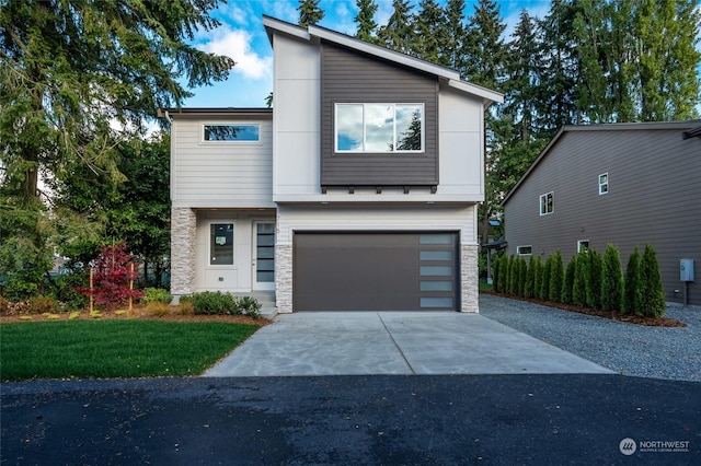 contemporary house with a garage