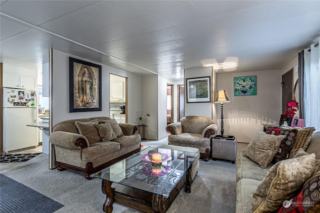 living room featuring carpet floors