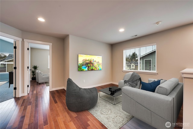 living room featuring hardwood / wood-style flooring