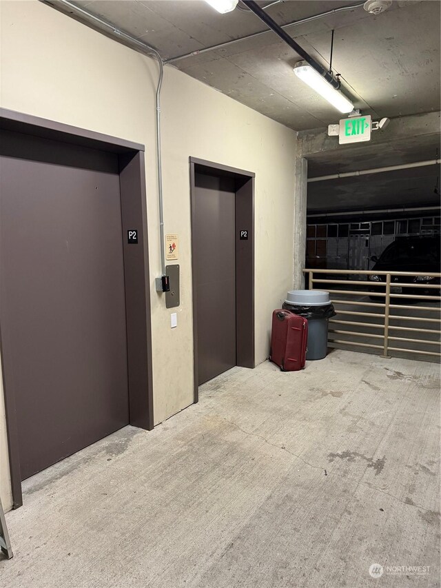 garage featuring elevator