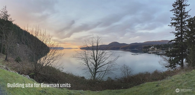 property view of water featuring a mountain view