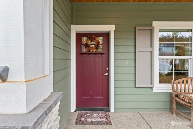 view of doorway to property