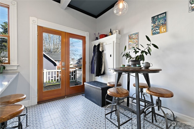 doorway featuring french doors