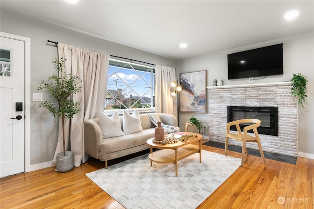 living room featuring wood-type flooring