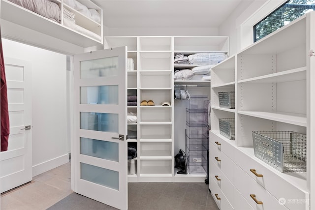 view of walk in closet