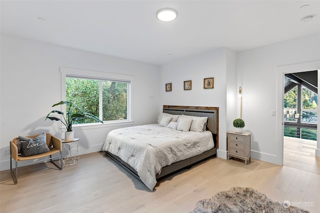 bedroom featuring light hardwood / wood-style flooring