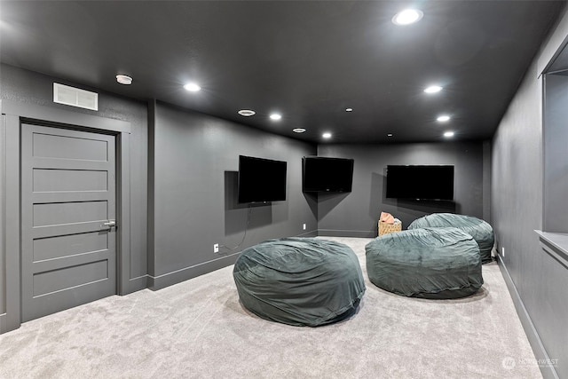 living area with carpet floors