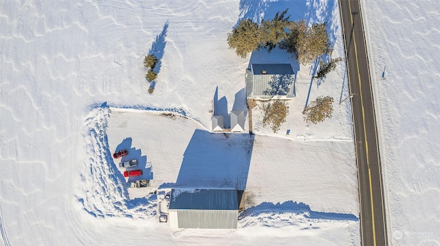 view of snowy aerial view