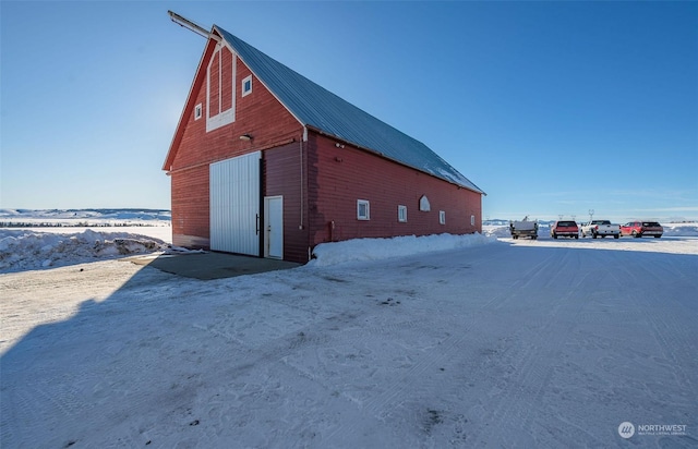 view of snow covered structure