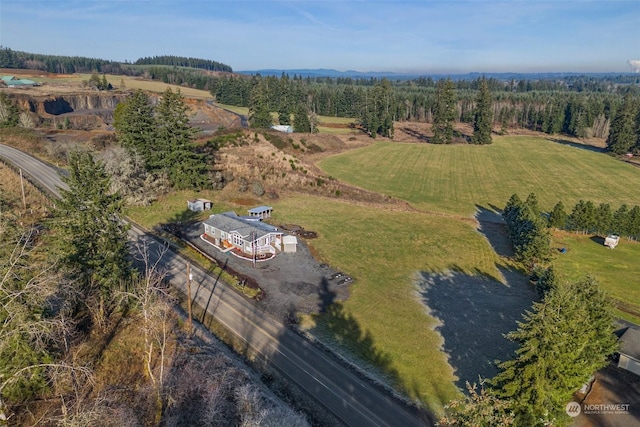bird's eye view featuring a rural view