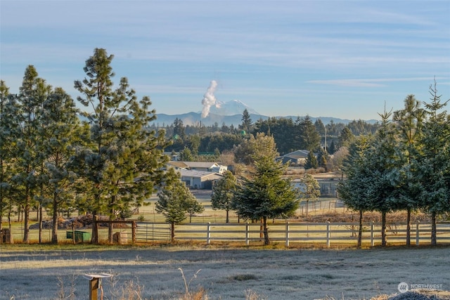 view of mountain feature featuring a rural view
