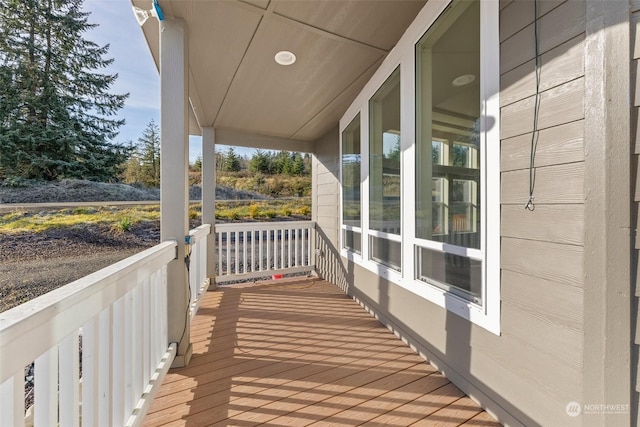 wooden deck with a porch