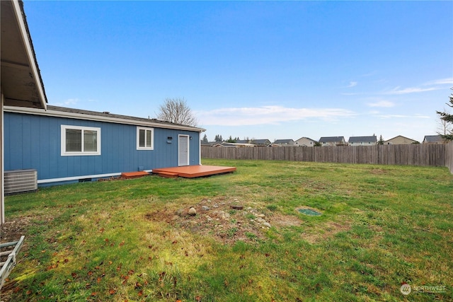 view of yard with a deck