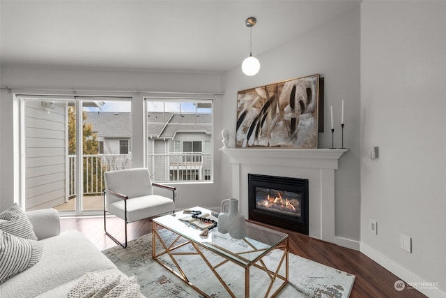 living room featuring hardwood / wood-style flooring