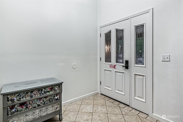 view of tiled foyer