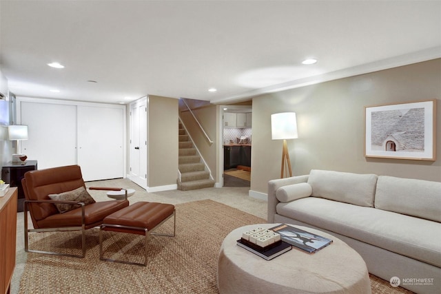 view of carpeted living room